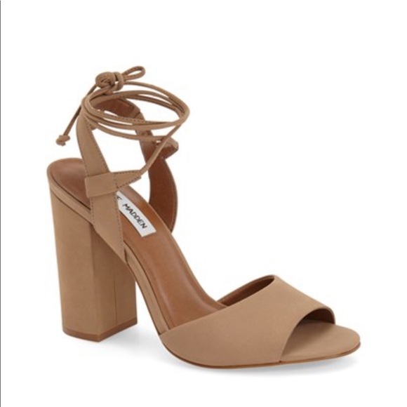 Steve Madden Nude Block Heels Lace Up 